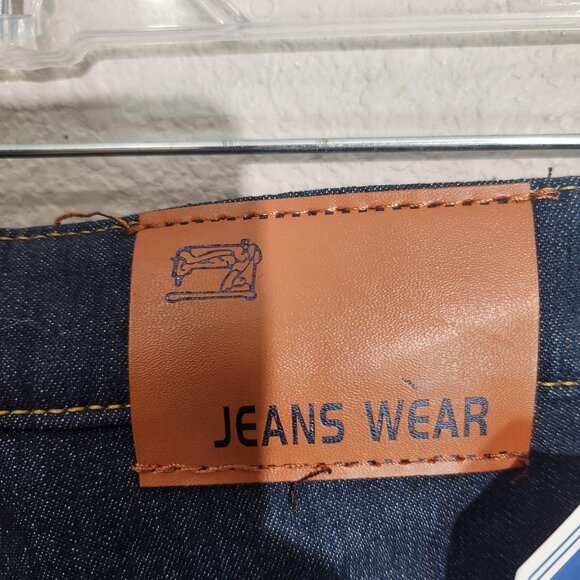 Fleece Lined Jeans Mens 32x30 Blue Dark Wash Denim Thermal Winter Straight Leg - Picture 6 of 16